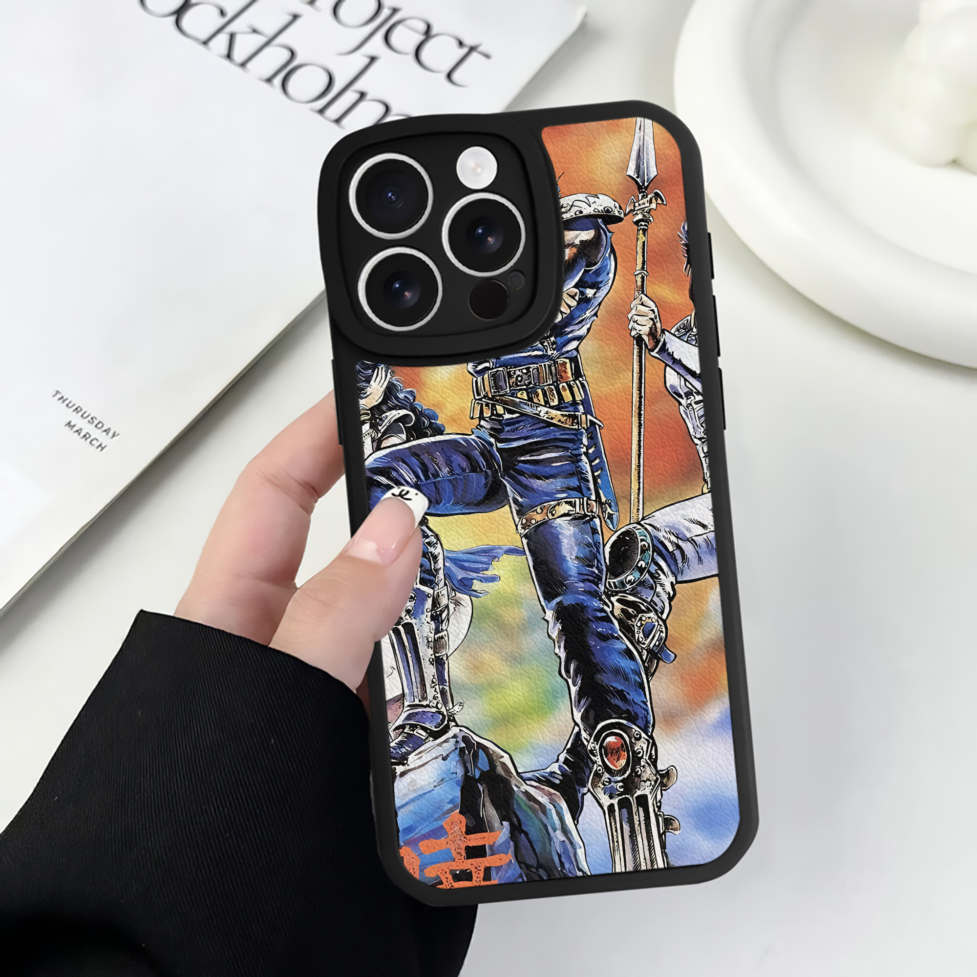 （画像用） 北斗の拳 Fist of the North Star 【iPhone 16シリーズ対応】シリコンスマホケース（レザー調） 材質：シリコン